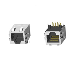 RJ45 5921 ; Single Port ; Without LED ; With metal shield（EMI Fingers） . PCB Retaining Post: hollow(Type B)