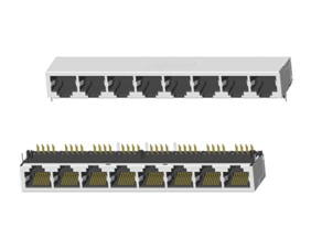 RJ45 5921 ; 1x8 ports ; Without LED ; With metal shield . PCB Retaining Post: hollow(Type B）